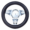 Black Foam Grip Steering Wheel 8-1/2" Diameter - image 1