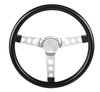 Classic Series Steering Wheel [13-1/2 in. Diameter, 3-1/2 in. Dish, Drilled 3-Spoke, Black] - image 2