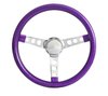 Metal Flake Wheel [13.500 in. Diameter, Silver Metal Spokes, Purple/Black Grip] - image 2