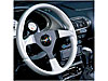 F/X Splash Steering Wheel High Gloss Hand Grip 3-Spoke - Silver/Black Polished Aluminum 13-1/2" Dia., 3-1/2" Dish - image 1