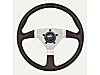 F/X Splash Steering Wheel High Gloss Hand Grip 3-Spoke - Black Polished Aluminum 13-1/2" Dia., 3-1/2" Dish - image 1