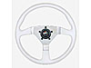 F/X Splash Steering Wheel High Gloss Hand Grip 3-Spoke - White Polished Aluminum 13-1/2" Dia., 3-1/2" Dish - image 1