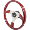 F/X Splash Steering Wheel High Gloss Hand Grip 3-Spoke - Dark Red Polished Aluminum 13-1/2" Dia., 3-1/2" Dish - image 2