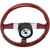 F/X Splash Steering Wheel High Gloss Hand Grip 3-Spoke - Dark Red Polished Aluminum 13-1/2" Dia., 3-1/2" Dish - image 3