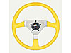 F/X Splash Steering Wheel High Gloss Hand Grip 3-Spoke - Yellow Polished Aluminum 13-1/2" Dia., 3-1/2" Dish - image 1
