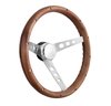 Classic Series Nostalgia Steering Wheel [Drilled 3-Spoke, 15 in. Diameter, Hardwood Walnut] - image 2