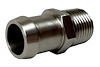 PF-1003-SS Heater Hose Fitting, 1/2 in. NPT Male to 3/4 in. Hose Barb, 1 3/4 in. Length, Straight, [Stainless Steel] - image 1