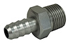 PF-4200-C Adapter Fitting, 3/8 in. NPT Male to 5/16 in. Hose Barb, Straight, Aluminum [Clear Anodized] - image 1