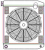 ClassicCool ComboUnit Universal Fit Radiator and Fan Single Pass Crossflow Design 22" x 15.50" with 16AN Inlet/Outlet - image 1