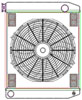 ClassicCool ComboUnit Universal Fit Radiator and Fan Single Pass Crossflow Design 24" x 19" with Straight Outlet - image 1