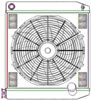 ClassicCool ComboUnit Universal Fit Radiator and Fan Single Pass Crossflow Design 22" x 19" with 16AN Inlet - image 1