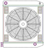 ClassicCool ComboUnit Universal Fit Radiator and Fan Single Pass Crossflow Design 22" x 19" with 16AN Inlet/Outlet - image 1