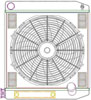 ClassicCool ComboUnit Universal Fit Radiator and Fan Single Pass Crossflow Design 22" x 19" with Transmission Cooler - image 1