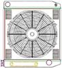 ClassicCool ComboUnit Universal Fit Radiator and Fan Single Pass Crossflow Design 22" x 19" with Transmission Cooler - image 1
