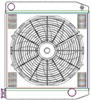 ClassicCool ComboUnit Universal Fit Radiator and Fan Single Pass Crossflow Design 22" x 19" with Straight Outlet - image 1