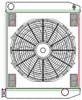 ClassicCool ComboUnit Universal Fit Radiator and Fan Single Pass Crossflow Design 24" x 19" with Straight Outlet - image 1