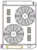 ClassicCool ComboUnit Universal Fit Radiator and Fan Single Pass Crossflow Design 26" x 19" with Transmission Cooler - image 1