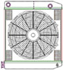 ClassicCool CombuUnit Universal Fit Radiator and Fan Dual Pass Crossflow Design 22" x 19" with 16AN Inlet/Outlet - image 1