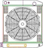 ClassicCool CombuUnit Universal Fit Radiator and Fan Dual Pass Crossflow Design 22" x 19" for LS Swap with Cooler - image 1