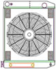 ClassicCool CombuUnit Universal Fit Radiator and Fan Dual Pass Crossflow Design 24" x 19" for LS Swap with Cooler - image 1