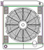 ClassicCool ComboUnit Universal Fit Radiator and Fan Dual Pass Crossflow Design 22" x 19" with 16AN Inlet - image 1