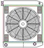 ClassicCool ComboUnit Universal Fit Radiator and Fan Dual Pass Crossflow Design 22" x 19" with 16AN Inlet/Outlet - image 1