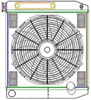 ClassicCool ComboUnit Universal Fit Radiator and Fan Dual Pass Crossflow Design 22" x 19" with Transmission Cooler - image 1