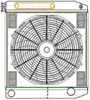 ClassicCool ComboUnit Universal Fit Radiator and Fan Dual Pass Crossflow Design 22" x 19" with Transmission Cooler - image 1