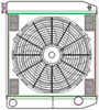 ClassicCool ComboUnit Universal Fit Radiator and Fan Dual Pass Crossflow Design 22" x 19" with Straight Outlet - image 1