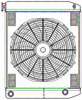 ClassicCool ComboUnit Universal Fit Radiator and Fan Dual Pass Crossflow Design 24" x 19" with 16AN Inlet/Outlet - image 1