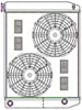ClassicCool ComboUnit Universal Fit Radiator and Fan Dual Pass Crossflow Design 26" x 19" with 16AN Inlet/Outlet - image 1
