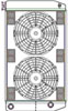 ClassicCool ComboUnit Universal Fit Radiator and Fan Dual Pass Crossflow Design 27.50" x 15.50" with 16AN Inlet/Outlet - image 1