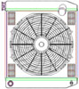 MegaCool ComboUnit Universal Fit Radiator and Fan Single Pass Crossflow Design 22" x 19" with 16AN Inlet - image 1