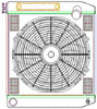 MegaCool ComboUnit Universal Fit Radiator and Fan Single Pass Crossflow Design 22" x 19" with Transmission Cooler - image 1
