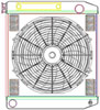 MegaCool ComboUnit Universal Fit Radiator and Fan Single Pass Crossflow Design 22" x 19" with Transmission Cooler - image 1