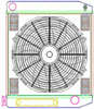 MegaCool ComboUnit Universal Fit Radiator and Fan Single Pass Crossflow Design 22" x 19" with Transmission Cooler - image 1