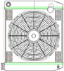MegaCool CombuUnit Universal Fit Radiator and Fan Dual Pass Crossflow Design 22" x 19" with 16AN Inlet - image 1