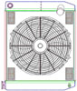 MegaCool CombuUnit Universal Fit Radiator and Fan Dual Pass Crossflow Design 24" x 19" with 16AN Inlet - image 1