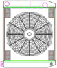 MegaCool ComboUnit Universal Fit Radiator and Fan Dual Pass Crossflow Design 24" x 19" with Straight Outlet - image 1