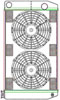 MegaCool ComboUnit Universal Fit Radiator and Fan Dual Pass Crossflow Design 27.50" x 15.50" with Straight Outlet - image 1