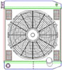 MegaCool ComboUnit Universal Fit Radiator and Fan Dual Pass Crossflow Design 22" x 19" with 16AN Inlet - image 1