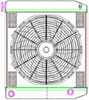MegaCool ComboUnit Universal Fit Radiator and Fan Dual Pass Crossflow Design 22" x 19" with 16AN Inlet/Outlet - image 1