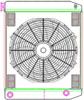 MegaCool ComboUnit Universal Fit Radiator and Fan Dual Pass Crossflow Design 24" x 19" with 16AN Inlet/Outlet - image 1