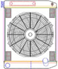 MegaCool ComboUnit Universal Fit Radiator and Fan Dual Pass Crossflow Design 24" x 19" with 16AN Inlet/Outlet - image 1