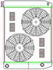 MegaCool ComboUnit Universal Fit Radiator and Fan Dual Pass Crossflow Design 26" x 19" with 16AN Inlet/Outlet - image 1