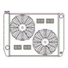 ClassicCool ComboUnit Universal Fit Radiator and Fan Single Pass Crossflow Design 26" x 19" with Steam Fitting - image 1