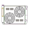 ClassicCool CombuUnit Universal Fit Radiator and Fan Dual Pass Crossflow Design 26" x 19" for HEMI Swap with Cooler - image 1