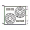 ClassicCool CombuUnit Universal Fit Radiator and Fan Dual Pass Crossflow Design 26" x 19" for HEMI Swap - image 1