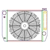 MegaCool ComboUnit Universal Fit Radiator and Fan Single Pass Crossflow Design 22" x 15.50" for HEMI Swap with Cooler - image 1