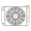 MegaCool ComboUnit Universal Fit Radiator and Fan Single Pass Crossflow Design 22" x 15.50" for LS Swap with Cooler - image 1